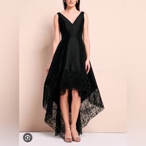 Betsy & Adam Lace-trimmed Hi-Lo Dress